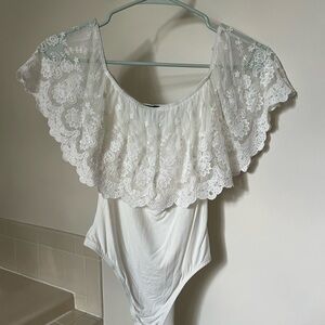 Off the Shoulder Lace Bodysuit
